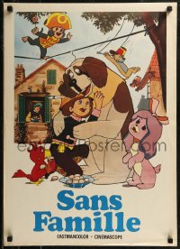 8j0088 LITTLE REMI & FAMOUS DOG CAPI French 20x28 1970 cute early Japanese anime!