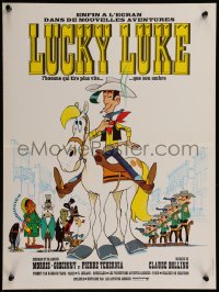 8j0090 LUCKY LUKE French 16x21 1971 great cartoon art of the smoking cowboy hero on his horse!