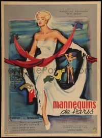 8j0091 MANNEQUINS OF PARIS French 16x22 1957 Andre Hunebelle's Mannequins de Paris, Bertrand art!