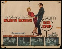 8j0212 BUS STOP 1/2sh 1956 great art of sexy smiling Marilyn Monroe held by cowboy Don Murray!