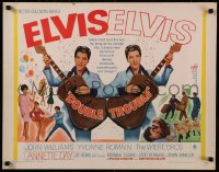 8j0224 DOUBLE TROUBLE 1/2sh 1967 cool mirror image of rockin' Elvis Presley playing guitar!