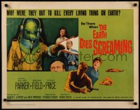 8j0226 EARTH DIES SCREAMING 1/2sh 1964 Terence Fisher sci-fi, wacky monster, who or what were they?