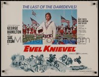 8j0230 EVEL KNIEVEL 1/2sh 1971 George Hamilton is THE daredevil, great art and image!