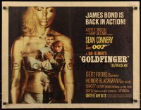 8j0237 GOLDFINGER 1/2sh 1964 Sean Connery as James Bond & Honor Blackman in gold Margaret Nolan!
