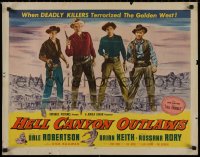 8j0245 HELL CANYON OUTLAWS style A 1/2sh 1957 Dale Robertson, Brian Keith, deadly killers terrorized the west!