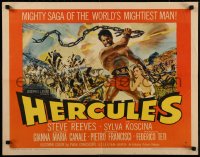 8j0247 HERCULES style B 1/2sh 1959 great artwork of the world's mightiest man Steve Reeves!