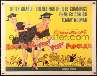 8j0250 HOW TO BE VERY, VERY POPULAR 1/2sh 1955 students Betty Grable & Sheree North, Charles Coburn!