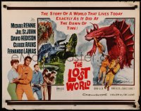 8j0259 LOST WORLD 1/2sh 1960 Michael Rennie, really cool dinosaur artwork!