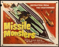 8j0263 MISSILE MONSTERS 1/2sh 1958 aliens bring destruction from the stratosphere, wacky sci-fi art!