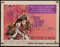 8j0265 MY FAIR LADY 1/2sh R1971 art of Audrey Hepburn & Rex Harrison by Bob Peak and Bill Gold!