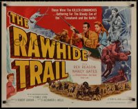 8j0276 RAWHIDE TRAIL 1/2sh 1958 killer-Comanches gather for the bloody eve of the tomahawk & knife!