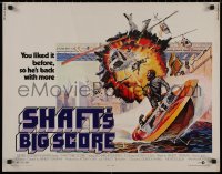8j0287 SHAFT'S BIG SCORE 1/2sh 1972 great art of mean Richard Roundtree blasting bad guys by Solie!