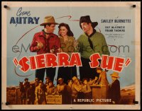 8j0288 SIERRA SUE style A 1/2sh 1941 Gene Autry, Smiley Burnette & McKenzie in title role, rare!