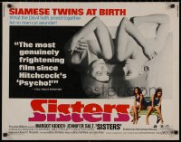 8j0289 SISTERS 1/2sh 1973 Brian De Palma, Margot Kidder is a set of conjoined twins!