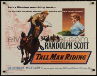 8j0295 TALL MAN RIDING 1/2sh 1955 cowboy Randolph Scott & that sexy Battle Cry girl Dorothy Malone!