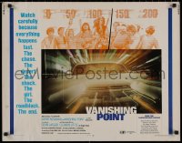 8j0301 VANISHING POINT 1/2sh 1971 car chase cult classic, you never had a trip like this before!