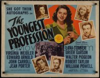 8j0314 YOUNGEST PROFESSION style A 1/2sh 1943 Weidler gets autographs from Lana Turner, & more!