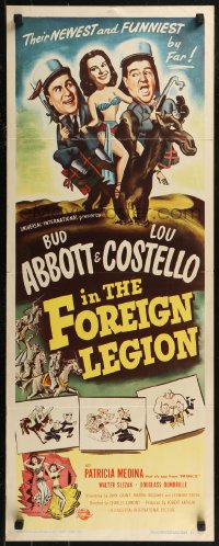 8j0317 ABBOTT & COSTELLO IN THE FOREIGN LEGION insert 1950 art of Bud & Lou as Legionnaires!