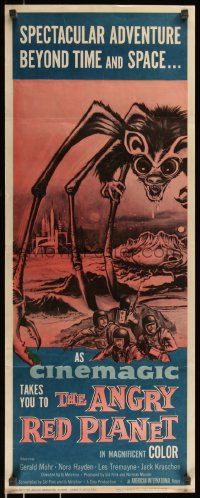 8j0321 ANGRY RED PLANET insert 1960 great artwork of gigantic drooling bat-rat-spider creature!