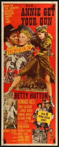 8j0323 ANNIE GET YOUR GUN insert 1950 Betty Hutton as the greatest sharpshooter, Howard Keel