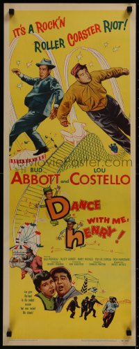 8j0344 DANCE WITH ME HENRY insert 1956 Bud Abbott & Lou Costello in a crazy mixed up comedy carnival!