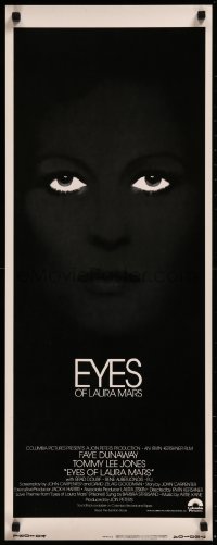 8j0355 EYES OF LAURA MARS int'l insert 1978 Irvin Kershner, cool image of psychic Faye Dunaway!