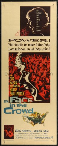 8j0357 FACE IN THE CROWD insert 1957 Elia Kazan, Andy Griffith liked bourbon & sin, Hofmann art!