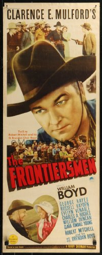 8j0360 FRONTIERSMEN insert 1938 western cowboy William Boyd as Hopalong Cassidy, ultra rare!