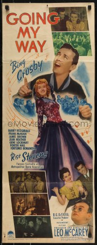 8j0361 GOING MY WAY insert 1944 Leo McCarey classic, different montage of Bing Crosby & top stars!