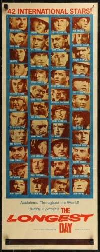 8j0392 LONGEST DAY insert 1962 Zanuck's World War II D-Day movie with 42 international stars!