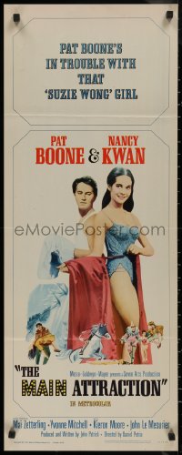 8j0395 MAIN ATTRACTION insert 1962 Pat Boone plays guitar for sexy Nancy Kwan + cool scenes!