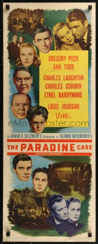 8j0407 PARADINE CASE insert 1948 Alfred Hitchcock, Gregory Peck, Ann Todd, Valli & top cast!