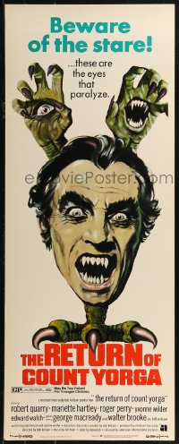 8j0413 RETURN OF COUNT YORGA insert 1971 Robert Quarry, AIP vampires, wild monster art!