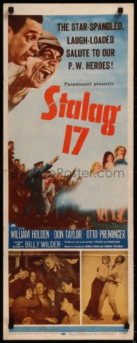 8j0431 STALAG 17 insert 1953 William Holden, Robert Strauss, Billy Wilder directed WWII POW classic!