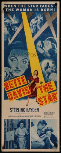 8j0432 STAR insert 1953 great art of Hollywood actress Bette Davis holding Oscar in the spotlight!