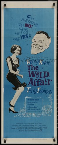 8j0456 WILD AFFAIR insert 1965 can secretary Nancy Kwan say no when her boss Terry-Thomas says yes!