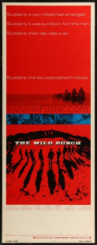 8j0457 WILD BUNCH insert 1969 Sam Peckinpah cowboy classic, William Holden & Ernest Borgnine!