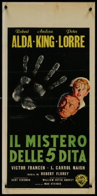 8j1048 BEAST WITH FIVE FINGERS Italian locandina 1958 cool horror art with Peter Lorre, King!