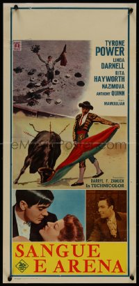 8j1051 BLOOD & SAND Italian locandina R1962 art of matador Tyrone Power & Rita Hayworth!