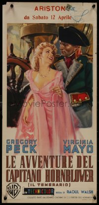 8j1060 CAPTAIN HORATIO HORNBLOWER Italian locandina 1952 Gregory Peck & pretty Virginia Mayo!