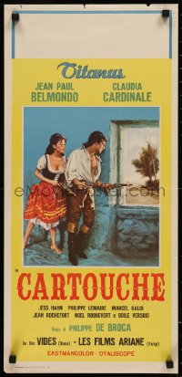 8j1062 CARTOUCHE Italian locandina 1962 art of pirate Jean-Paul Belmondo & Claudia Cardinale!