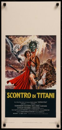 8j1067 CLASH OF THE TITANS Italian locandina 1981 Ray Harryhausen, fantasy art by B. Napoli!