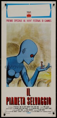 8j1100 FANTASTIC PLANET Italian locandina 1974 La Planete Sauvage, wild sci-fi cartoon art, Cannes!