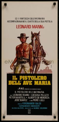 8j1110 FORGOTTEN PISTOLERO Italian locandina R1970s Il Pistolero dell'Ave Maria, cool spaghetti western art!