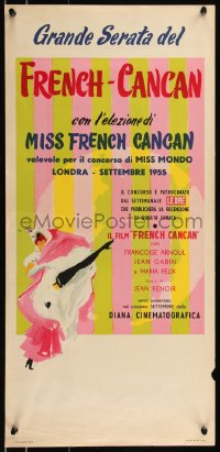 8j1113 FRENCH CANCAN Italian locandina 1955 best art of Moulin Rouge showgirl by Ercole Brini!