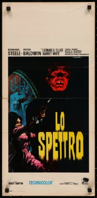8j1118 GHOST Italian locandina R1970 art of scared Barbara Steele firing gun by Enrico De Seta!