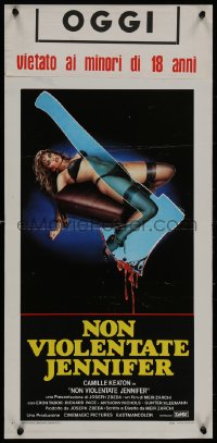 8j1139 I SPIT ON YOUR GRAVE Italian locandina 1984 Enzo Sciotti art of tortured woman & hatchet!