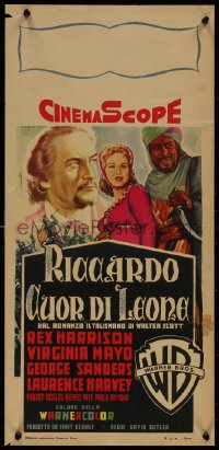 8j1155 KING RICHARD & THE CRUSADERS Italian locandina 1954 Harrison, Mayo, Sanders, Luigi Martinati!