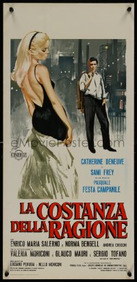 8j1158 LA COSTANZA DELLA RAGIONE Italian locandina 1964 great Symeoni art of sexy Catherine Deneuve!