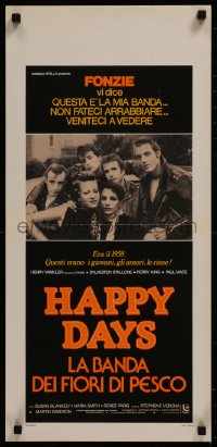 8j1166 LORDS OF FLATBUSH Italian locandina 1979 Happy Days, Fonzie, Rocky with girls, different!